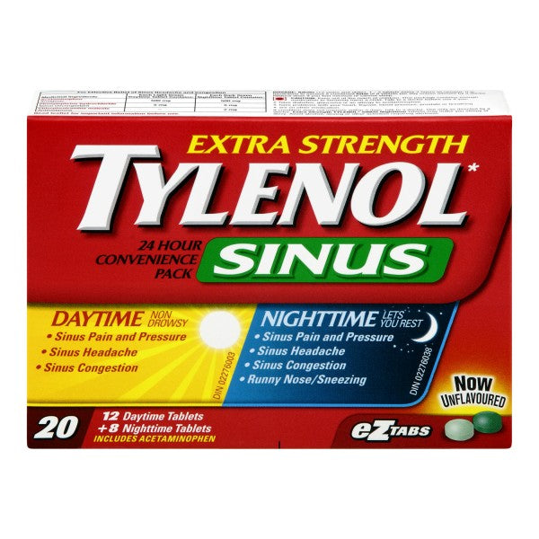 Tylenol Sinus Daytime and Nighttime, Extra Strength - 20 eZtabs