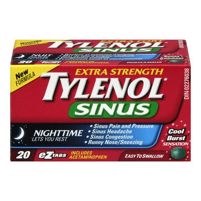 Tylenol Sinus Nighttime, Extra Strength - 20 eZtabs