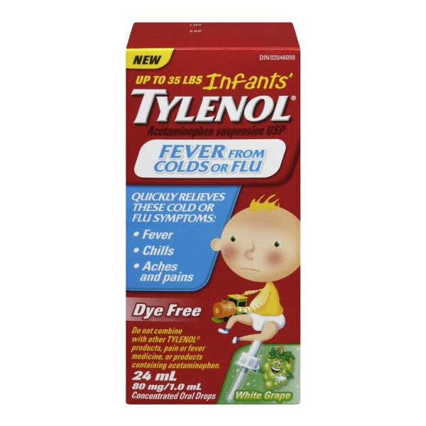 Tylenol Infants' Fever From Colds or Flu, Grape - 24 ml