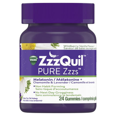 Vicks ZZZQuil Pure ZZZ's Melatonin, Chamomile & Lavender - 24 Gummies