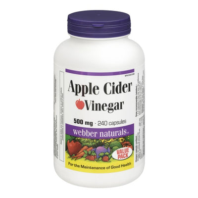 Webber Naturals Apple Cider Vinegar, 500mg - 240 Capsules