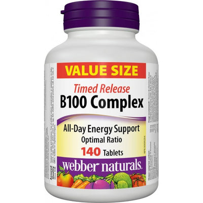 Webber Naturals B100 Complex Timed Release, 140 Tablets