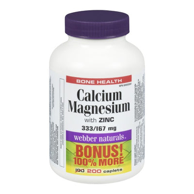 Webber Naturals Calcium Magnesium Zinc, 200 Caplets