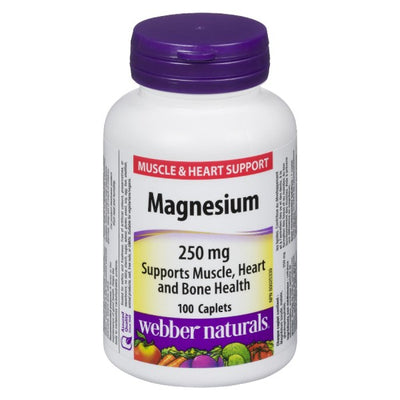 Webber Naturals Magnesium Muscle & Heart Support 250 mg, 100 Caplets