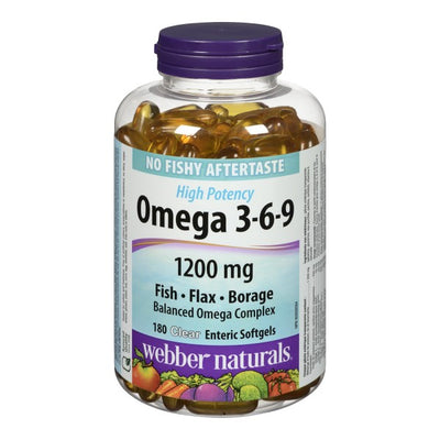 Webber Naturals Omega 3-6-9 High Potency Clear Enteric Softgels