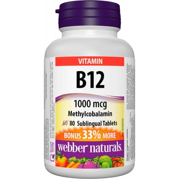 Webber Naturals Vitamin B12 1000 mcg Methylcobalamin