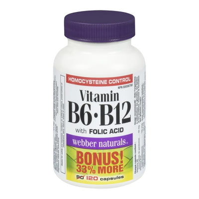 Webber Naturals Vitamin B6, B12 and Folic Acid Bonus Pack