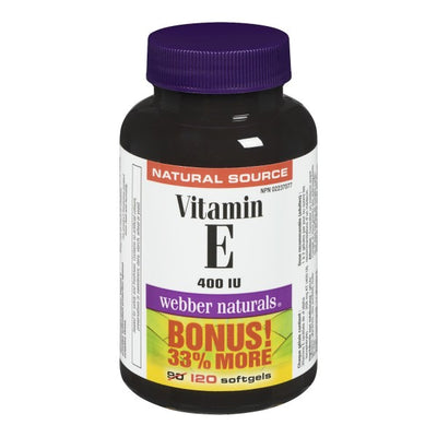 Webber Naturals Vitamin E Softgels Bonus Size