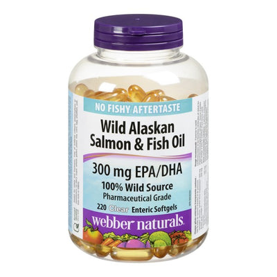 Webber Naturals Wild Alaskan Salmon & Fish Oil Clear Enteric Softgels
