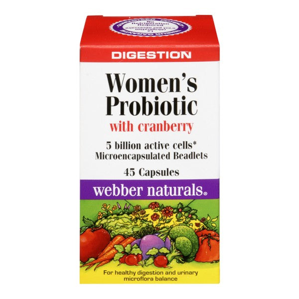 Webber Naturals Women's Probiotic with Cranberry, 45 Capsules