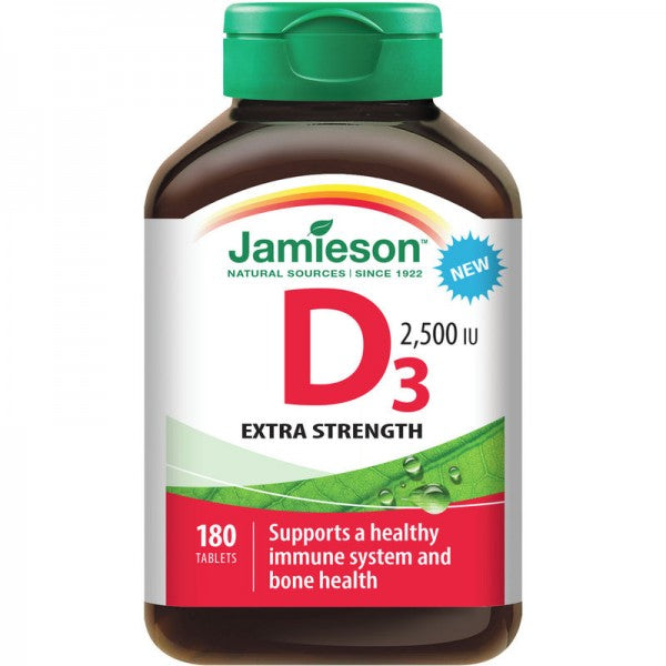 Jamieson Extra Strength Vitamin D3 2500 IU, 180 Tablets