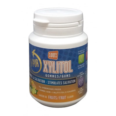 X-PUR 100% Xylitol Gum, Fruit Flavour - 50 Pieces